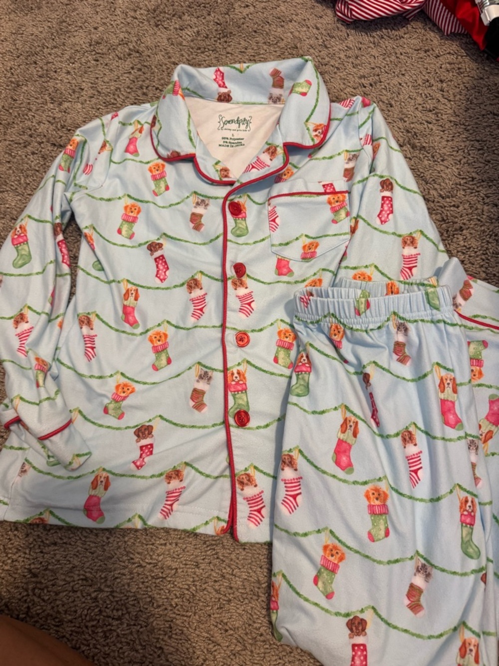Youth large car/dog christmas pajamas